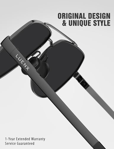 LUENX Aviator Sunglasses for Men Women Polarized New Shades Large Metal Frame - UV 400 Protection