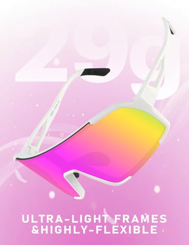 OULAIQI Sports Sunglasses for Men Women,Cycling Glasses UV Protection for Running Softball Volleyball Hiking
