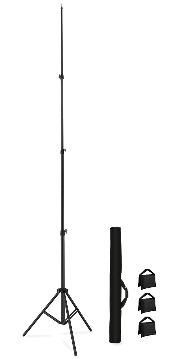 20FT/6M Tripod Stand - Heavy Duty Tripod Stand - Tall Tripods Air-Cushioned Telescoping Light Stand for Photography Overhead Shots, Action Camera, Sports(Aluminum Alloy)