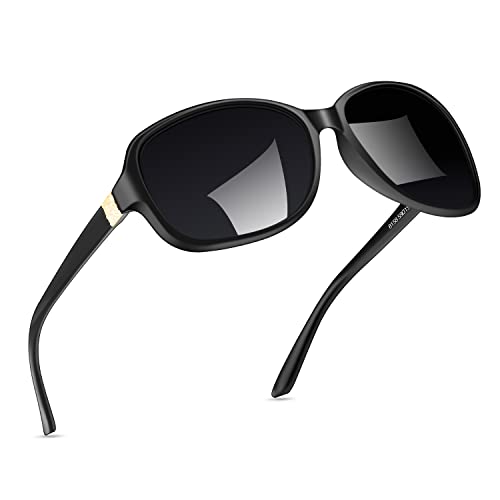 SIPHEW Polarized Sunglasses for Women | Vintage Square Sunglasses w UV400 Protection | Womens Wraparound Shade
