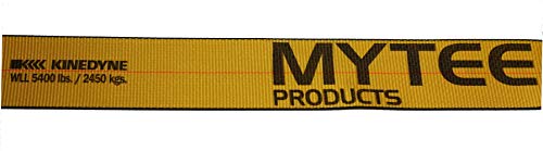 Mytee Products Kinedyne Winch Straps 4" x 30' Gold Heavy Duty Tie Down w/Flat Hooks WLL# 5400 lbs | 4 Inch Cargo Control f...