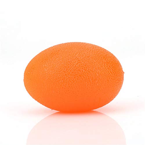 Egg Shaped Grip Ball, Silicone Massage Therapy Grip Ball for Wrist Finger Strength Exercise Stress Relief(Orange 20)