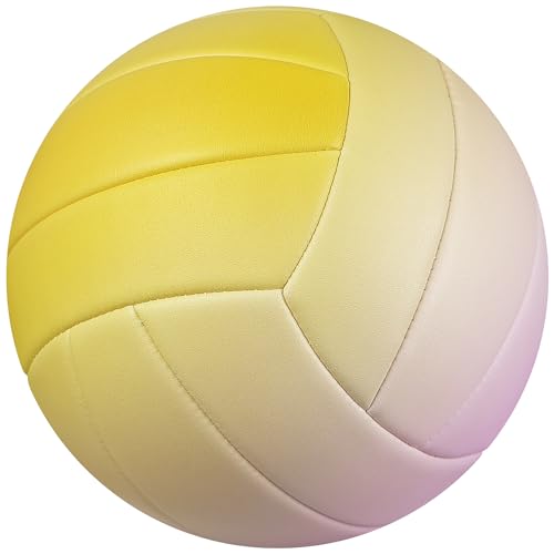 PECOGO Size 5 Volleyball - Durable PU Leather, Indoor/Outdoor. Soft Control, Great Airtightness for Training/Games. Ideal ...