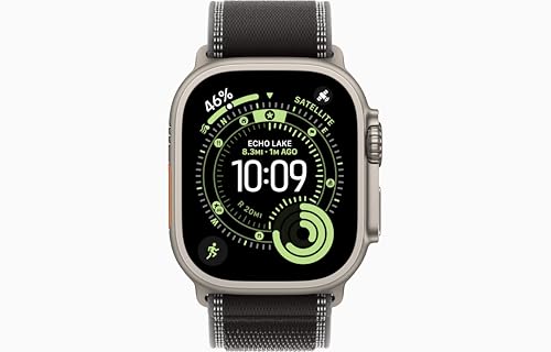 Apple Watch Ultra 3 [GPS + Cellular, 49mm] Natural Titanium Case with Black/Charcoal Trail Loop, M/L (Renewed)