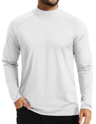 TACVASEN Mens Thermal Fleece Shirt Mock Turtle Neck Base Layer Long Sleeve Athletic Warm Undershirt Winter Running Tops