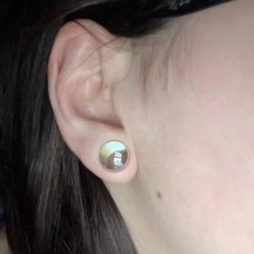Casvort Unique 0.5mm Increments 14G-00g Comfy Pain-free Single Flare Glass Dead Stretching Plugs, Hypoallergenic Body Pier...