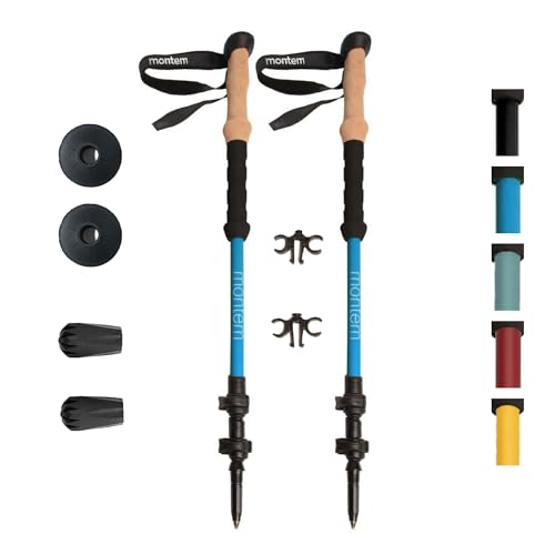 Montem Ultra Light 100% Carbon Fiber Trekking, Walking, and Hiking Poles - One Pair (2 Poles) - Ultra Light, Quick Lockin...