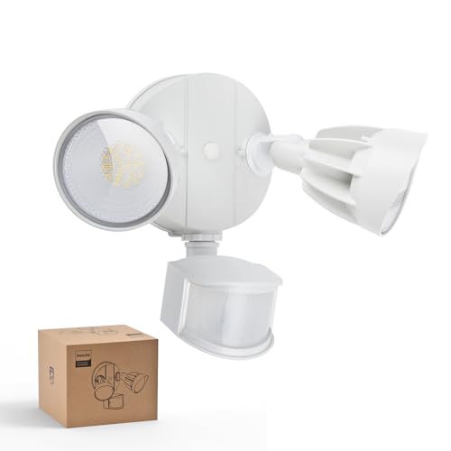 Philips 44W 4200 lm LED Security Light Outdoor w/PIR Motion Sensor, 5000K Daylight Flood Light, Waterproof, Dusk to Dawn, ...