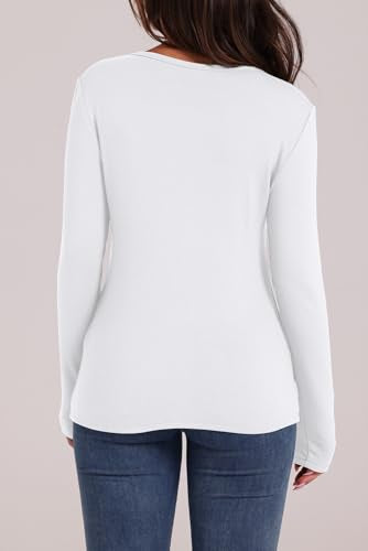 WIHOLL Long Sleeve Thermal Shirt for Women Light Fleece Tops Fall 2025 Crew Neck Casual Basic T-Shirts