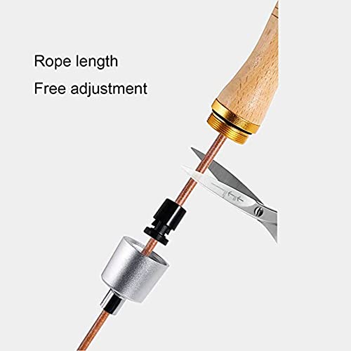 Adjustable Leather Skipping Rope, Pure Wooden Handle and Swivel Bearing Design, Suitable for Fitness Venues and Home Fitne...