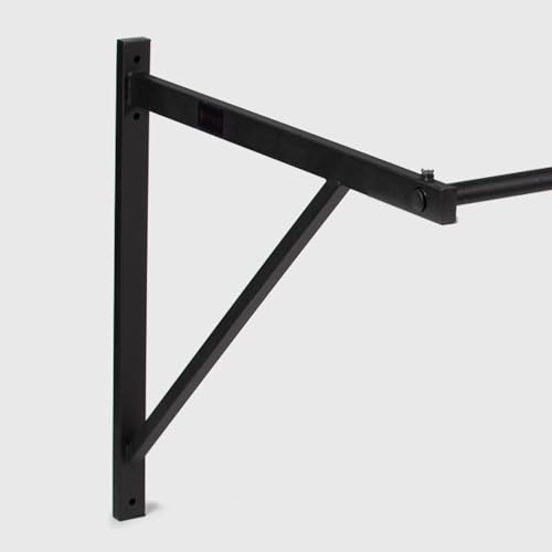 Titan HD Wall Mounted Pull Up Chin Up Bar with 8 in. Wood Olympic Gymnastic Rings - 1.5 in. W Heavy Duty Thick Straps &