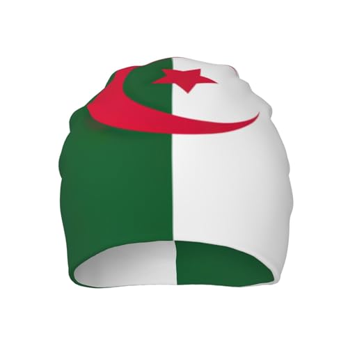 sackhg Flag of Algeria Print Winter Beanie Hat Men Women Soft Lightweight Thermal Cap for Outdoor Skiing Wear Black