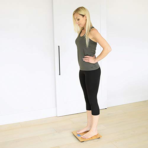 Escali Bamboo Digital Electronic Bathroom Scale for Body Weight, Bath Scale with Extra-High Capacity of 440 lb, Batteries ...