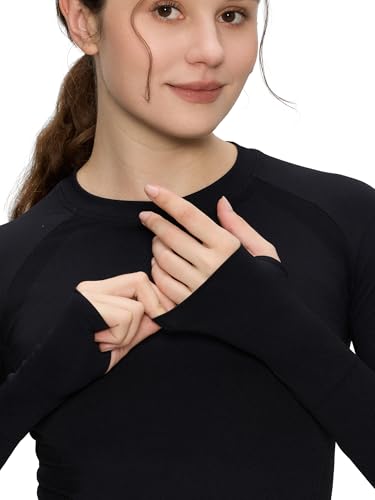 Long Sleeve Workout Tops for Women, Compression Shirt, Sports Running Shirt Breathable Athletic Top Slim Fit
