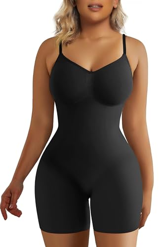 SHAPERX Women's Seamless Shapewear Bodysuit Tummy Control Body Shaper Waist Snatching Body Suit