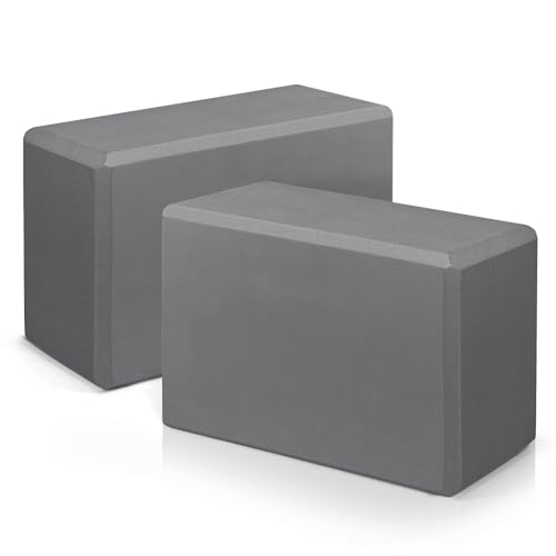 Yoga Blocks 2 Pack 9x6x3 Inches, Sturdy Foam Yoga Block, Premium EVA, Non Slip High Density for Pilates Meditation, Stretc...