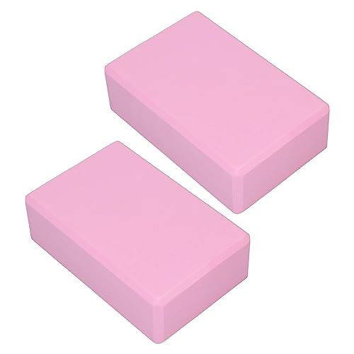 Yoga Block Set, 2 Pack EVA Foam Support Blocks for Yoga, Pilates, Meditation, Pink, Non-Slip Surface, Pressure-Resistant f...