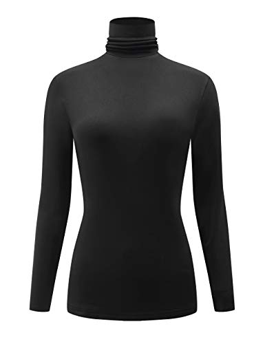 Kindcall Casual Turtleneck Tops Lightweight Long Sleeve Soft Thermal Shirts for Women