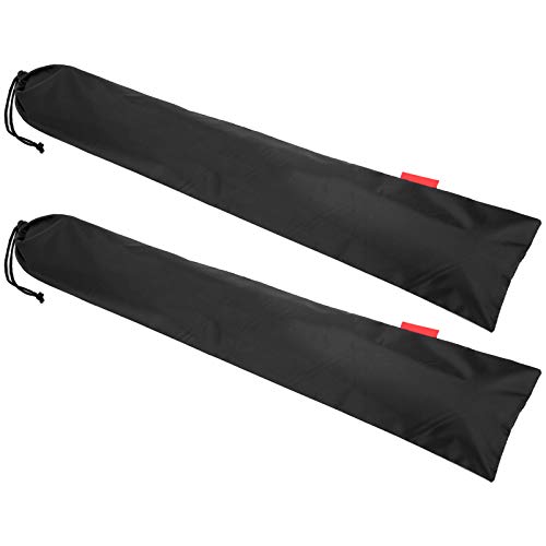 Tomotato 2Pcs Tent Pole Bag, 31.5in Trekking Poles Carrying Bag Tent Stakes Bag Black Portable Canopy Pole Storage Bag Cam...