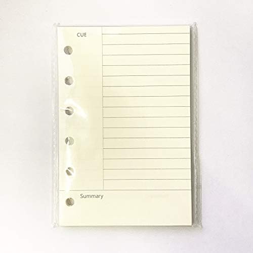 A7 Cornell Design Planner Refill 6 Holes Notebook Binder Refills, A7 College Rule Note Linned Planner Inserts for Filofax 100gsm Paper Pocket Size, 4.84 x 3.23'', Harphia