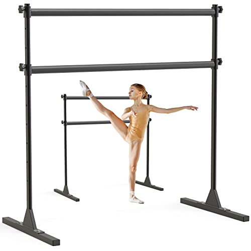 SELEWARE Height Adjustable Ballet Barre Freestanding Ballet Bar Heavy Duty Dance Bar Support Barre Movements Body Stretch ...