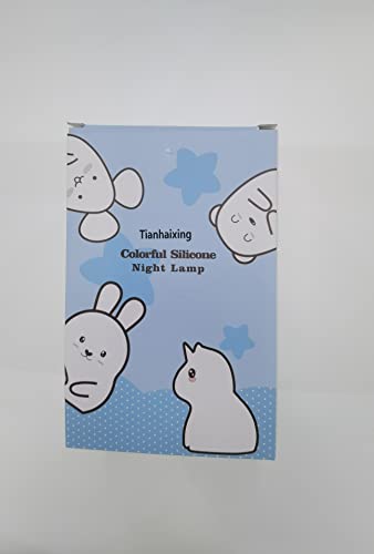 Tianhaixing Big Owl Night Light - Rechargeable Led Silicone Lamp, Adjustable Brightness, 9 Colors, White, Model Thx8859-6