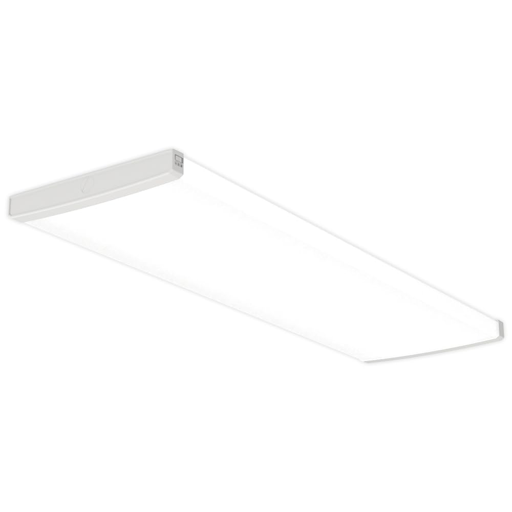 Lithonia Lighting Truwrap 4 Foot Led Ceiling Light Fixture  Low-Profile Wraparound Led Shop Light  Adjustable Lumens  Selectable Warm White/Cool White/Daylight Color  Flat Diffuser  Wide Width
