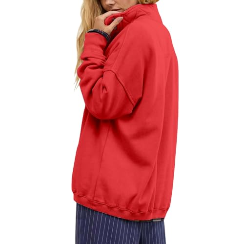 Oversized Sweatshirt for Women Casual Button Henley Neck Pullover Tops Fashion Y2K Sweatshirt Winter Clothes