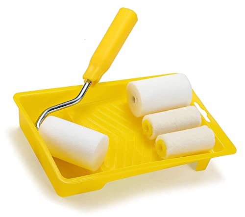 RZJZGZ Mini Foam Paint Roller Painting Decorating Touch Up Trim Kit 2 inch Small Paint Roller Tray Set with High-Density F...