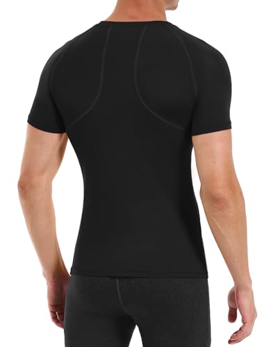 Runhit Short Sleeve Compression Shirts for Men, Quick Dry Cool Men's Compression T-Shirt, Athletic Workout Base Layer