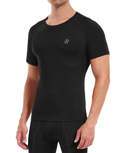 Runhit Short Sleeve Compression Shirts for Men, Quick Dry Cool Men's Compression T-Shirt, Athletic Workout Base Layer