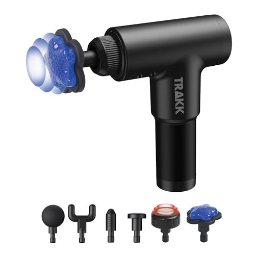 TRAKK Beast Cordless Hot and Cold Percussion Massager, 6 Intensity Levels, Deep Tissue Massage Gun, Black