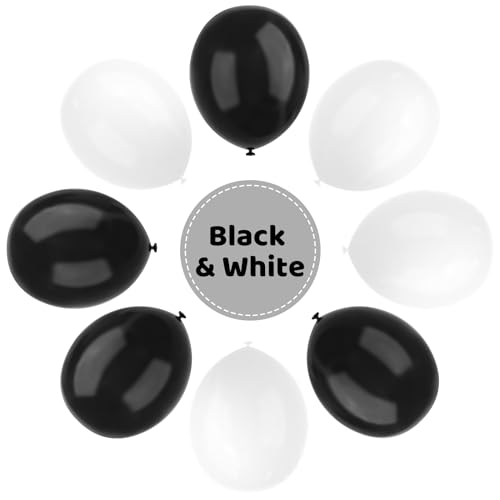 Black and White Balloons, 67pcs 12 Inch White Black Thickened Latex Balloons for Birthday, Anniversary, Wedding, Graduatio...