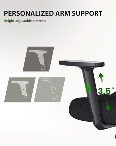 Marsail Ergonomic Office Chair Ergonomic Gaming Chair with Lumbar Support, 2D Headrest, Adjustable Armrests, Contoured Sea...