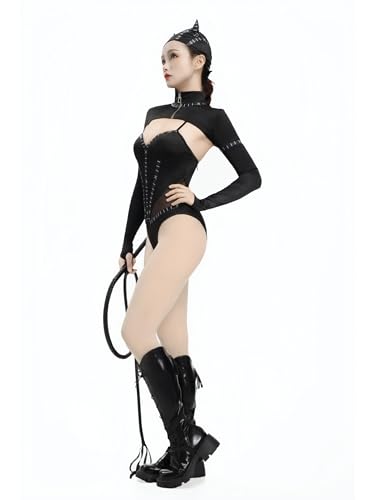 haikyuu Women Cat Cosplay Swimsuit with Swim Cap Goth One Piece Swimsuit Heroine Bathing Suit