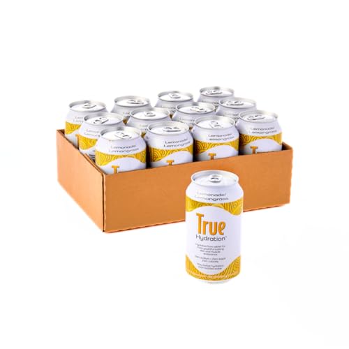 True Hydration Lemonade Lemongrass Flavored Water, 12 Pack of 12 Fl Oz Cans, Zero Sugar, Zero Sodium, Electrolyte-Enhanced...