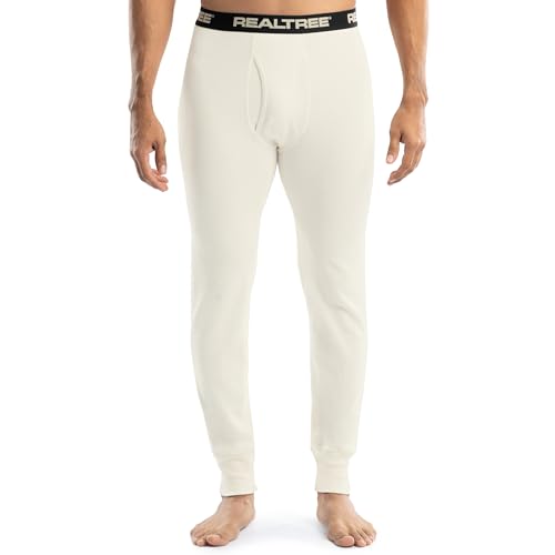 Realtree Mens Heavyweight Cotton Polyester Thermal Long Johns Underwear Bottom