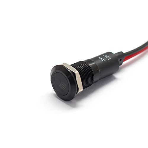 Alpinetech 12V LED Metal Signal Indicator Pilot Dash Light, 12mm, Low Beam