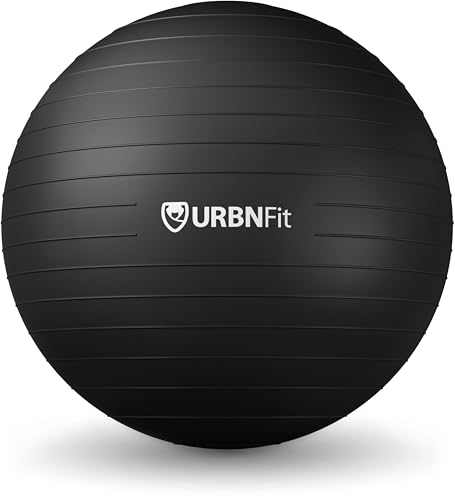 URBNFit Exercise Ball - Yoga Ball for Workout Pregnancy Stability - AntiBurst Swiss Balance Ball w/ Pump - Fitness Ball Ch...