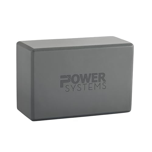 Power Systems Yoga Block | Commercial Grade Foam, Lightweight, Durable Ergonomic Support for Home and Studio Use | Yoga, P...