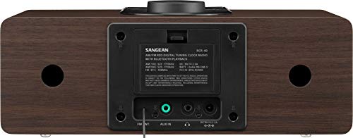 Sangean Rcr-40 Wooden Clock Radio With Am/Fm, Bluetooth, Aux, Digital Tuning And Battery Back-Up