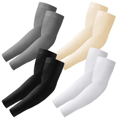 VNLEXMC 4 Pairs Arm Sleeves to Cover Arms for Men & Women,UV Sun Protection,Cooling Sports Compression,Tattoo Cover Up Sleeve