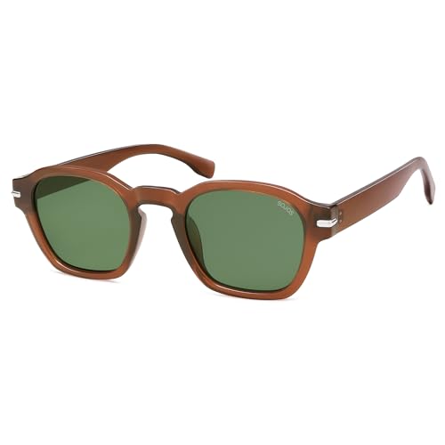 SOJOS Vintage Retro Square Polarized Sunglasses Men Standard Fit Trendy Womens Sun Glasses SJ2382