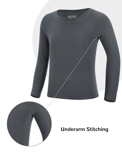 Runhit Boys Thermal Underwear Set Youth Kids Long Johns Boy Base Layer Soft Thermal Pants Fleece Lined Long Sleeve Shirt
