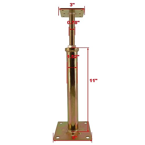 ASTAMOTOR 6 PCS House Floor Jacks Post Pole for Leveling, 11" - 16" Height Range, 6 ton Min and Max Height Capacity, Galva...