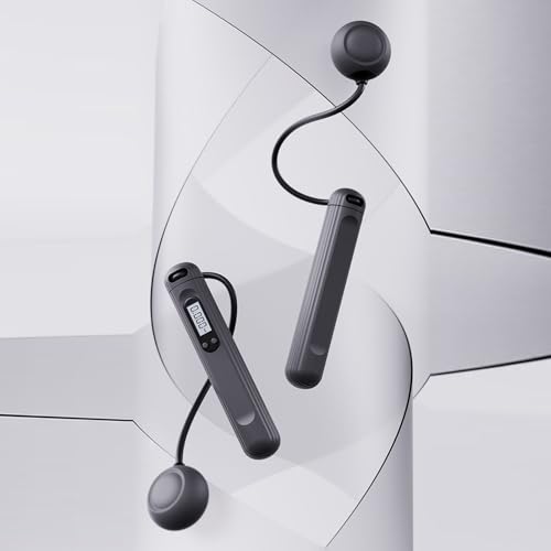 Cordless Skipping Rope - Wireless Skipping Rope | Fit Ropes | Weighted Professional Digital Jumping Cord With Counter | Gy...