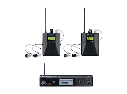 Shure PSM300 P3TRA215TWP Pro Wireless in-Ear Personal Monitor System with SE215-CL Earphones, Twinpack - H20 Band