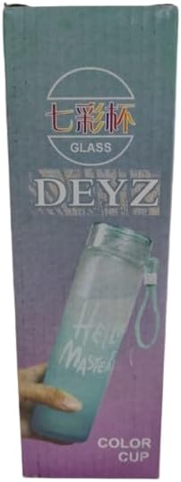 DEYZ Glass Water Bottle 16oz Fitness Drinking Glass Water Bottle PBA Free and Leak Proof Water Bottle Reusable water bottles Sport Water Bottle Gym Drinking Jug Circular Glass water Bottle (Green)