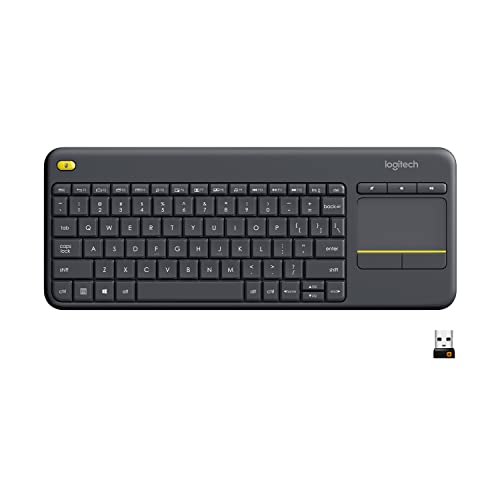 Logitech K400 Plus Wireless Touch TV Keyboard with Easy Media Control and Built-in Touchpad, HTPC Keyboard for PC-Connecte...