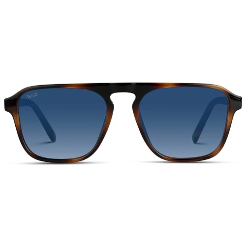 WearMe Pro Polarized Modern Aviator One-Bridge Square Mens Sunglasses